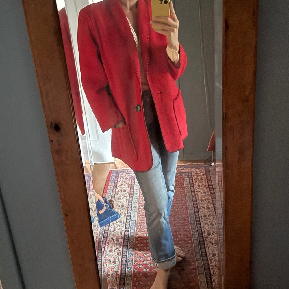 Classic Red Blazer with Relaxed Fit